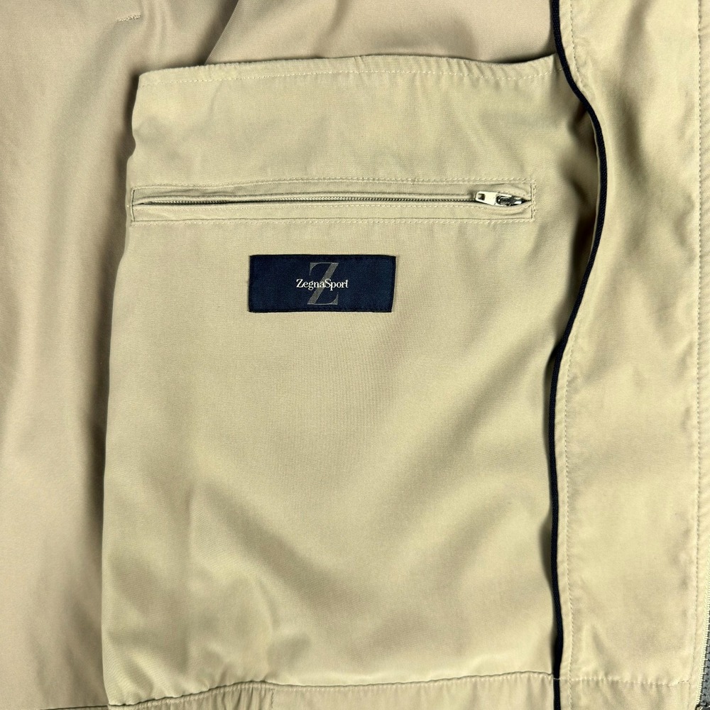 Zegna Sport Jacket Mens 2XL Beige Bi Swing Zip Quiet Luxury Minimalist Luxe - Picture 11 of 16